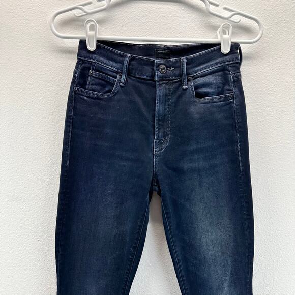 Mother The Stunner Zip Two Step Fray Jean Last Call Dark 25 Skinny - Picture 4 of 16